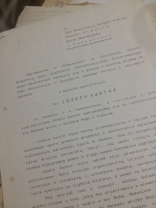 strona tytułowa pisma o beatyfikację śp. józefy Kantor ( 1992 r.)